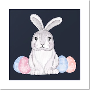 Bunny Eggs Watercolor Posters and Art